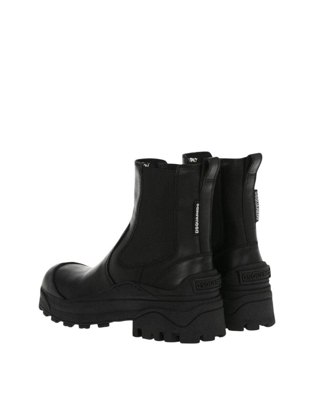 DSquared² Black Leather Chelsea Boots