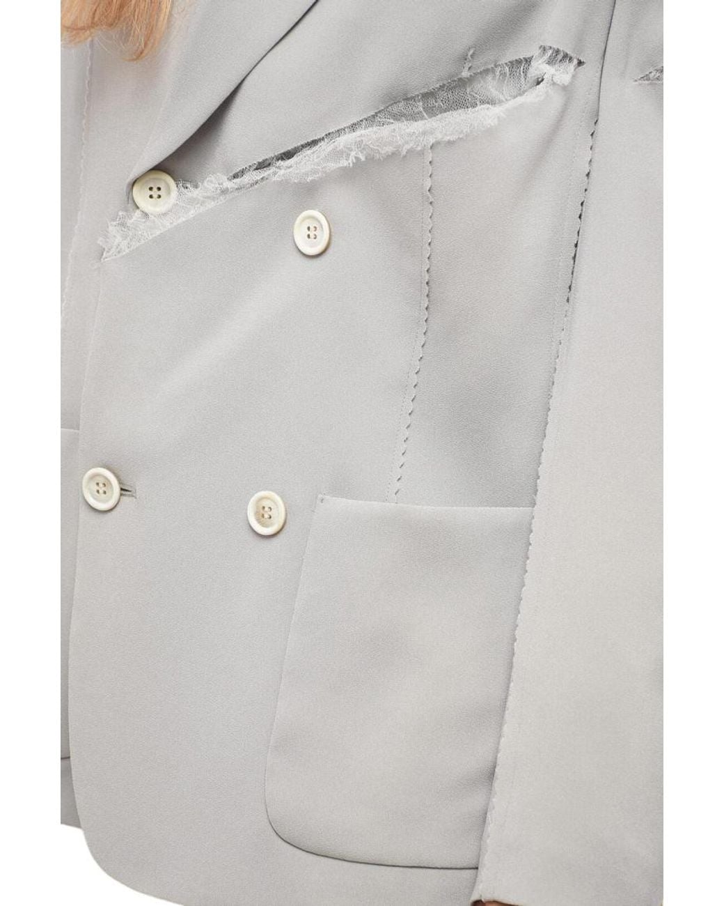 Undercover Gray Solid Notched Lapel Blazer