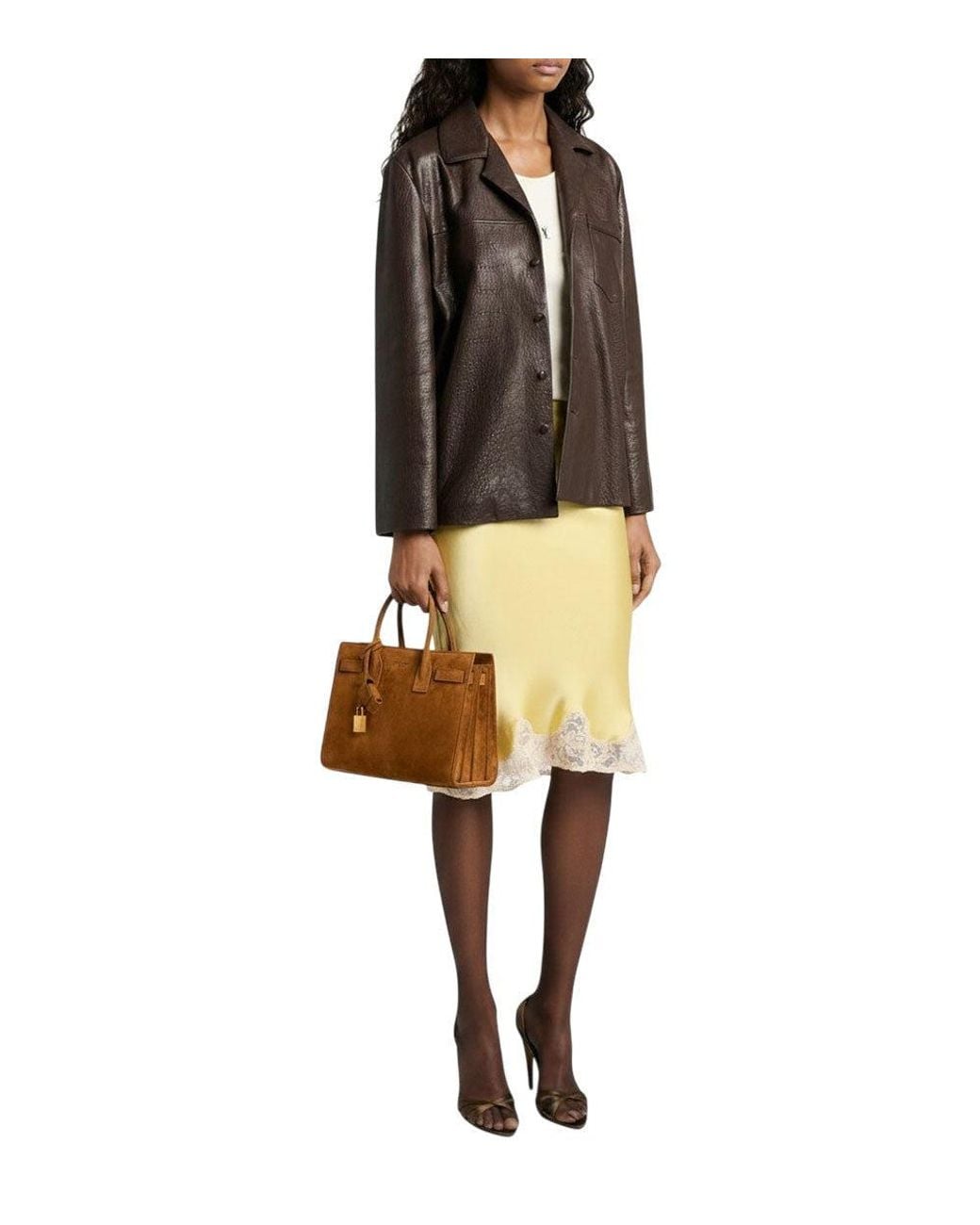 Saint Laurent Brown Sac De Jour Small Satchel