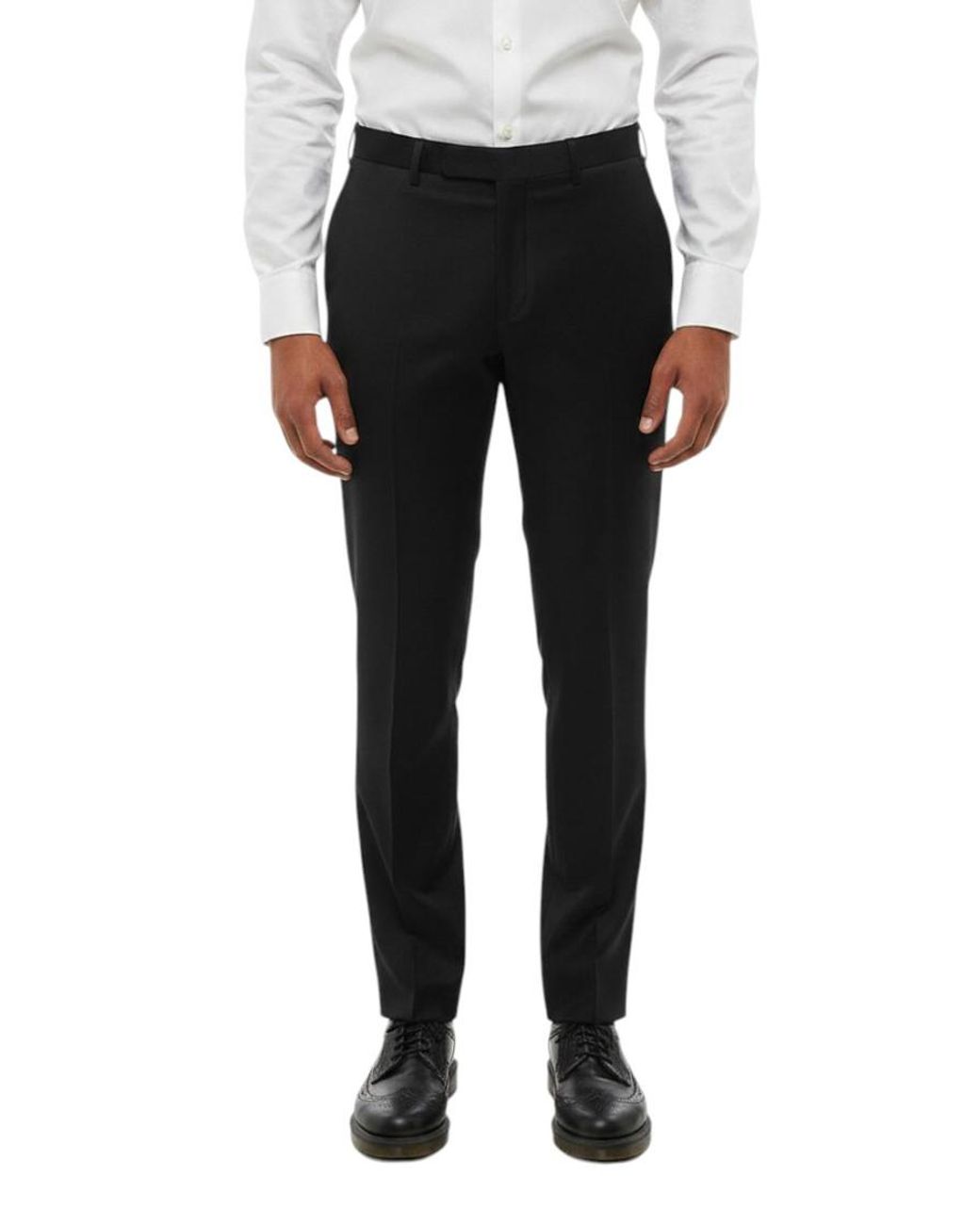 Corneliani Black Flat Front Pants for men