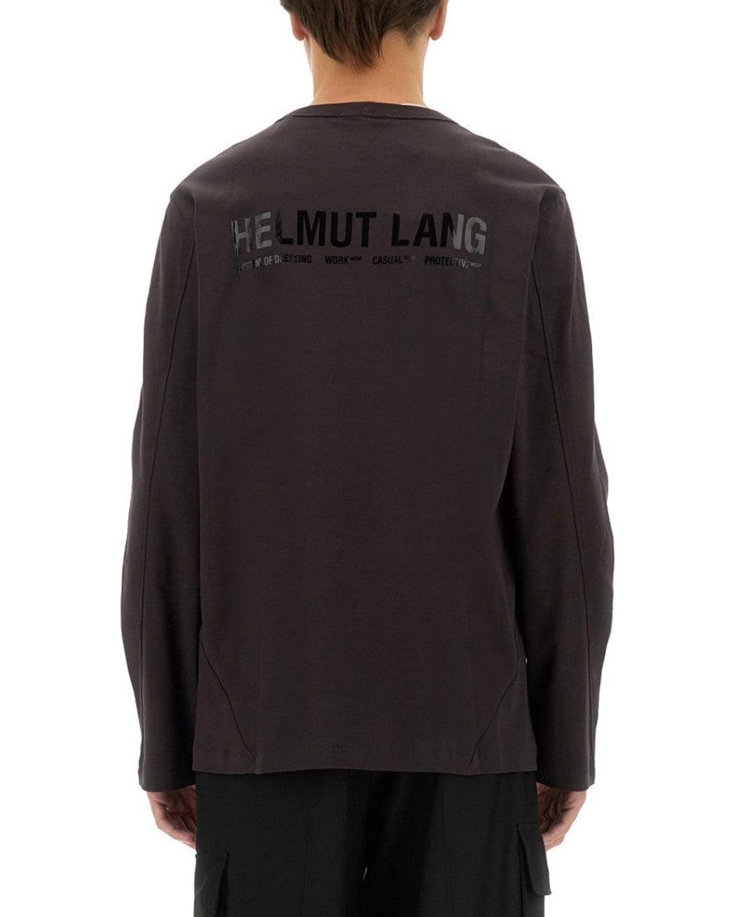 Helmut Lang Black Dark Solid T-Shirt for men