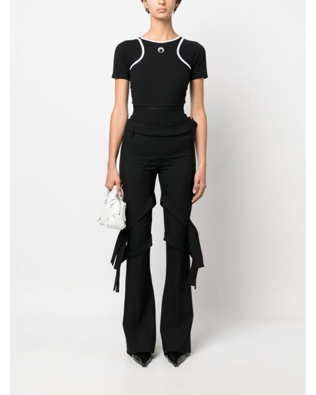 Ambush Black Double Waist Wool Trousers