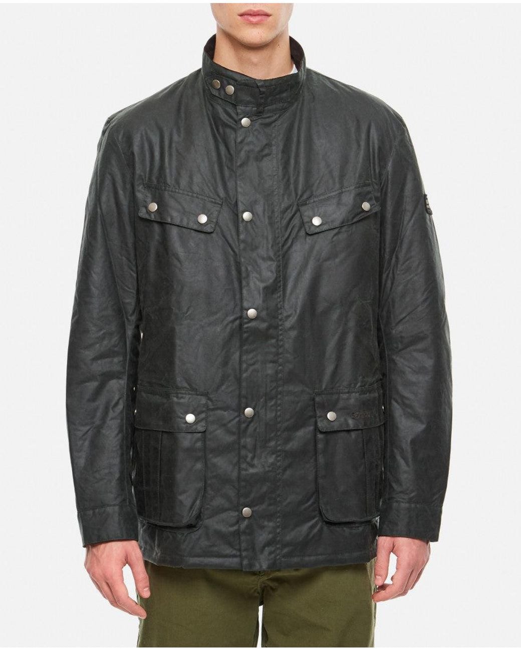 Barbour Gray Dark Duke Wax Jacket for men