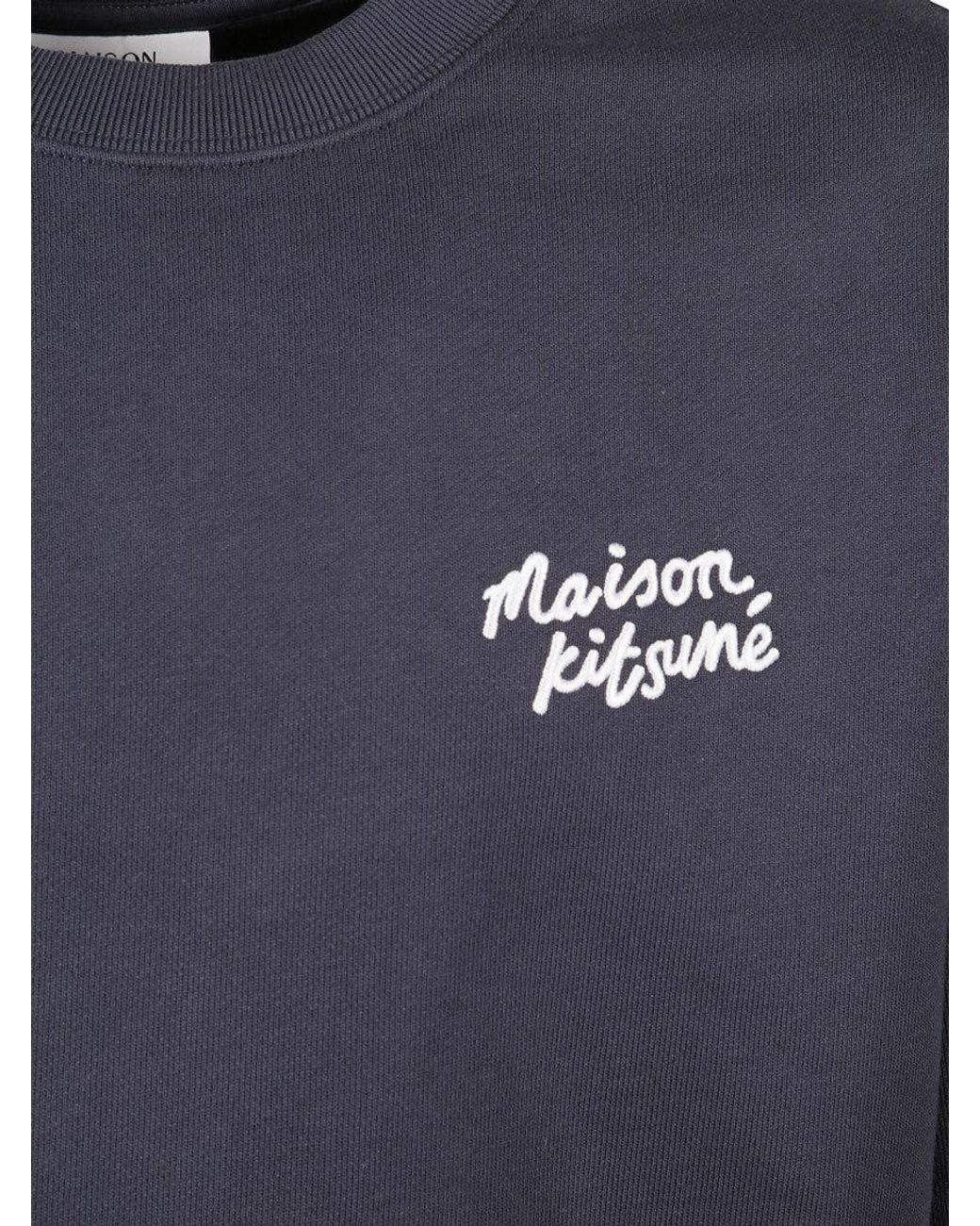 Maison Kitsuné Blue Maison Kitsunè Handwriting Comfort Sweatshirt for men