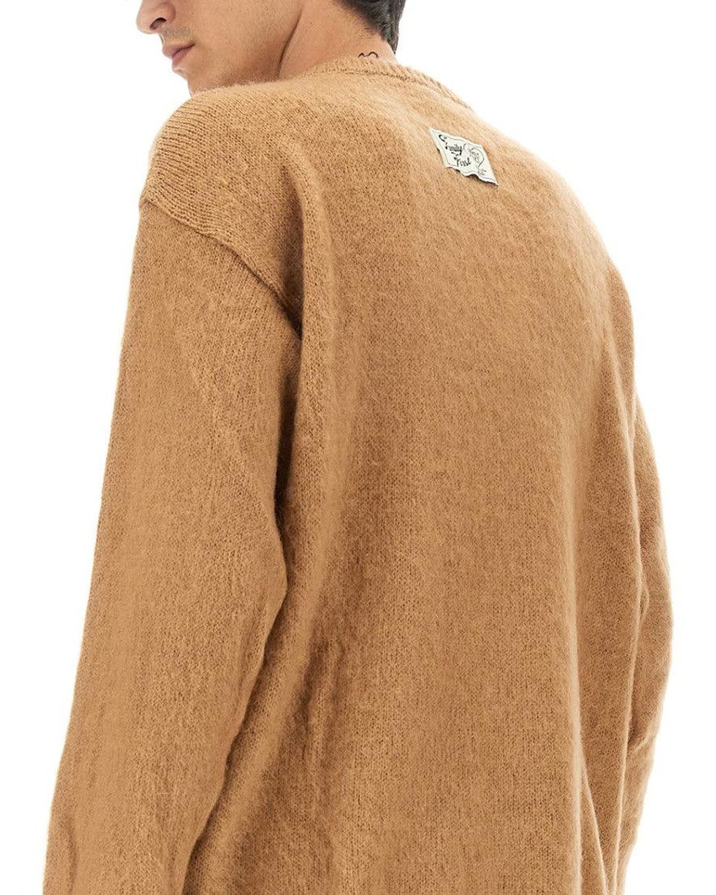 FAMILY FIRST Natural Crew Neck Sweaters for men