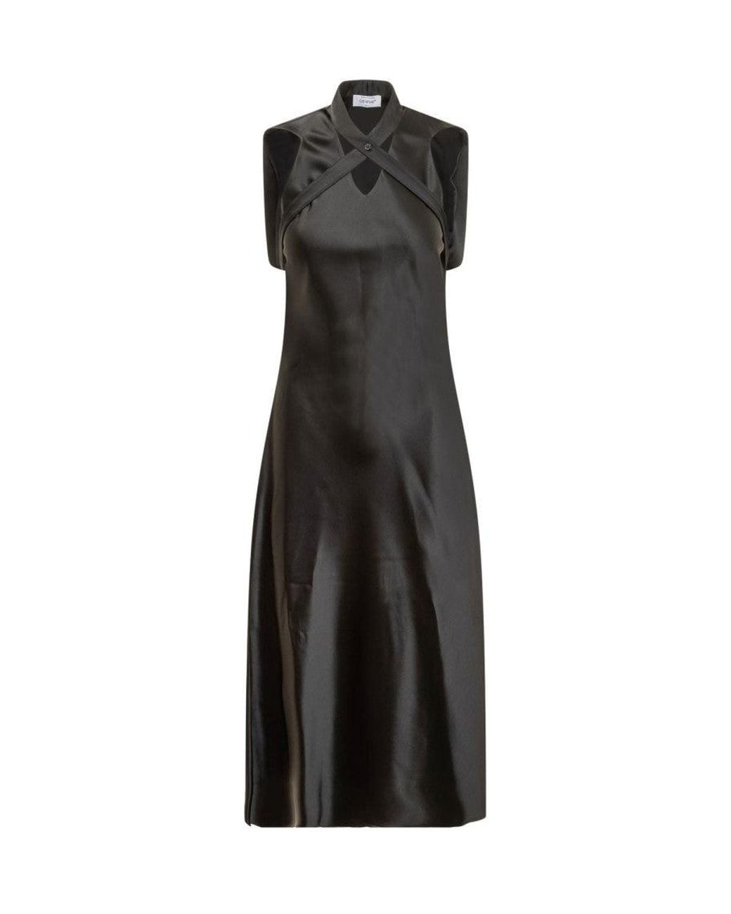 Off-White c/o Virgil Abloh Black Mandarin Collar Maxi Dress