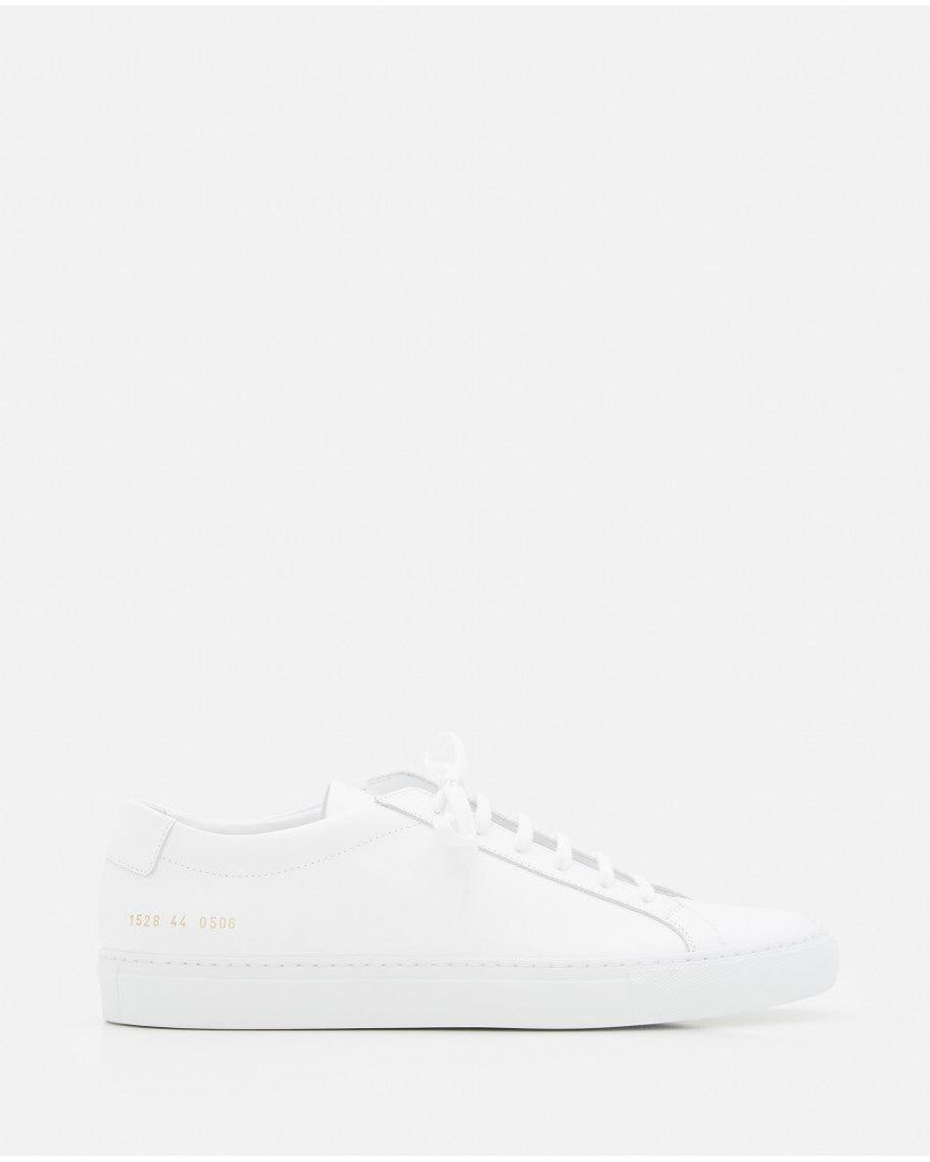 Common Projects White Solid Lace Up Sneakers for men
