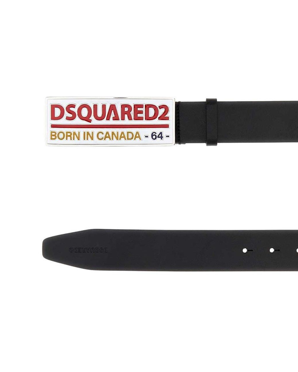 DSquared² White Solid Logo Belt for men