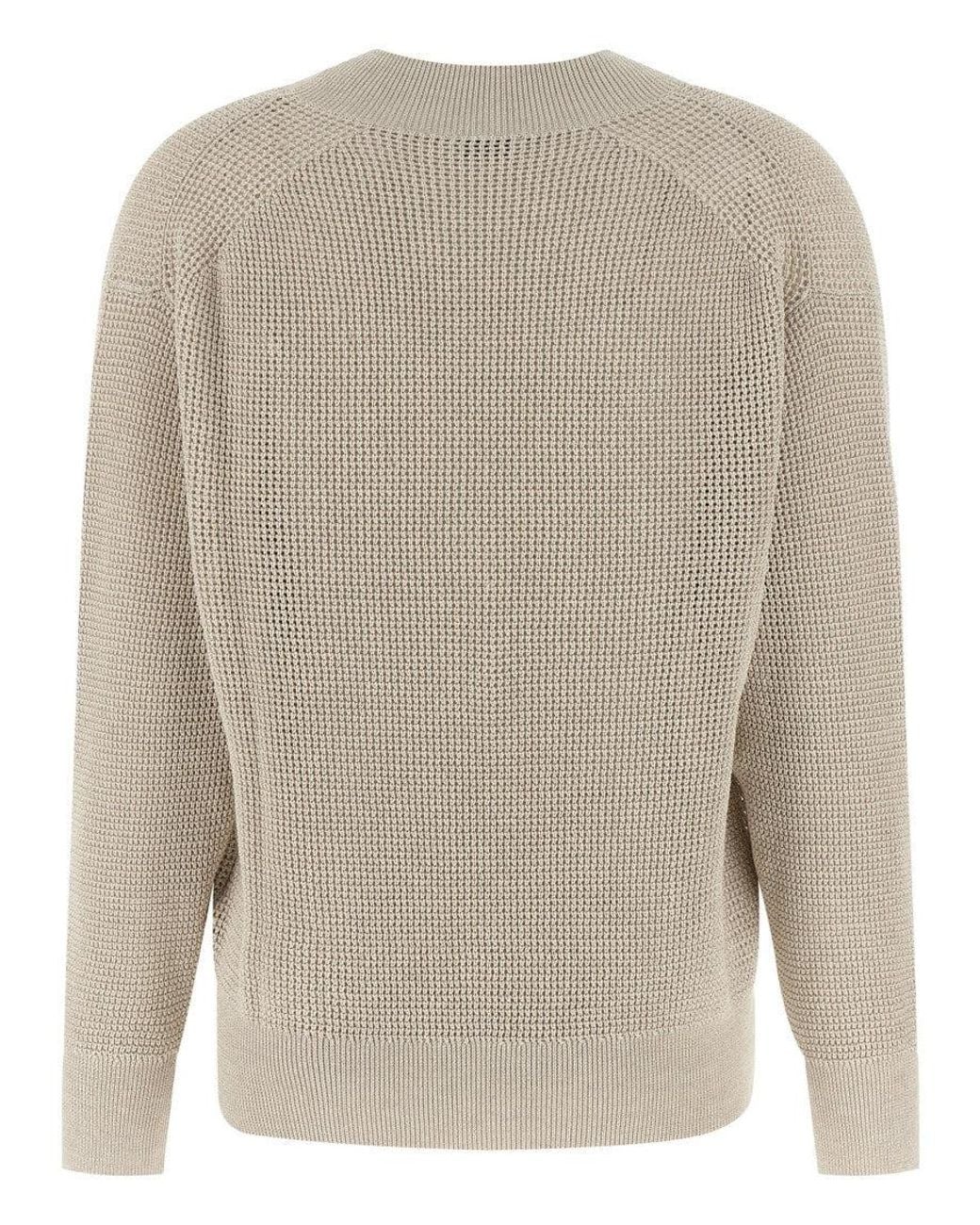 Brunello Cucinelli Gray Openwork Sweater