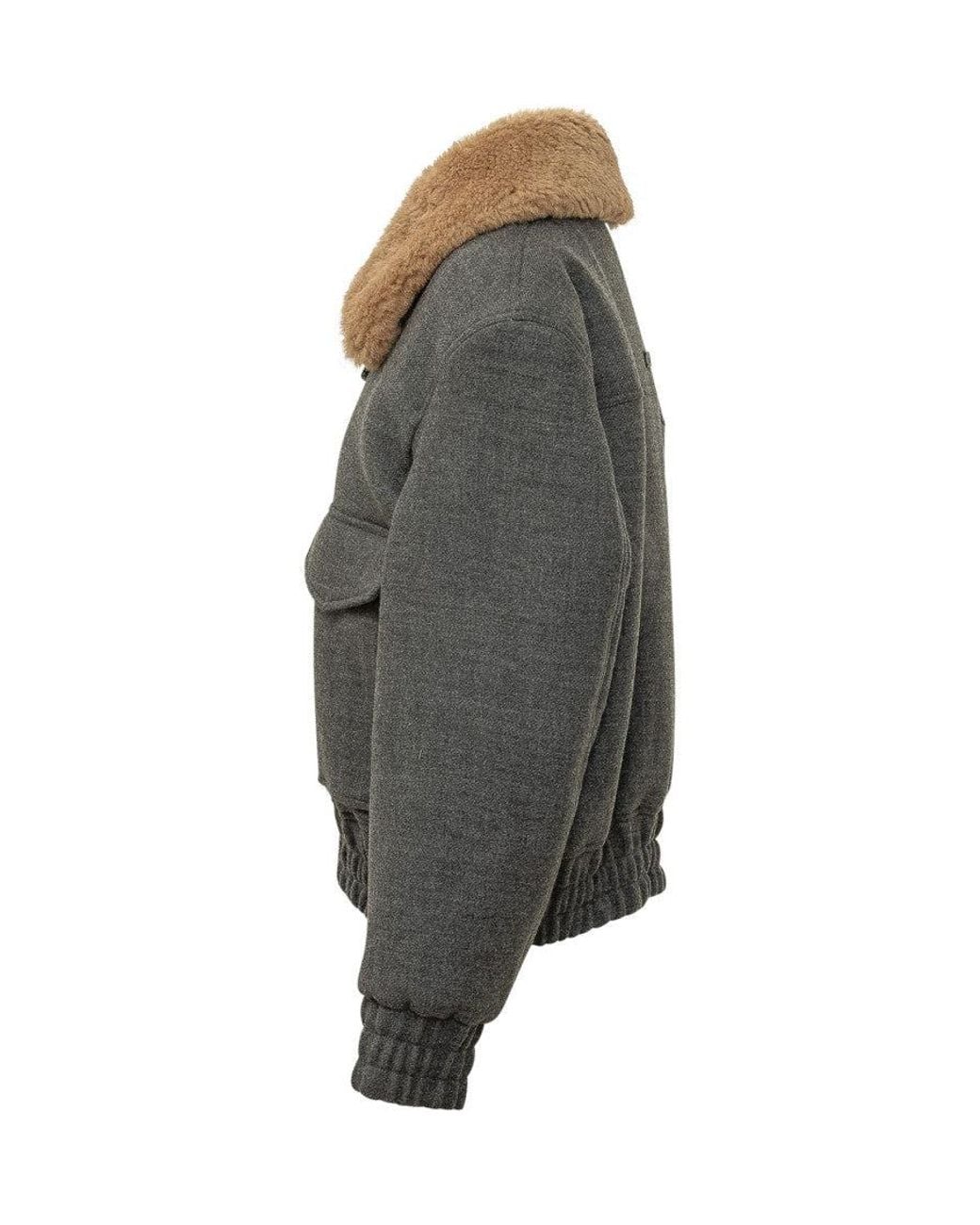 AMI Gray Shearling Collar Jacket for men