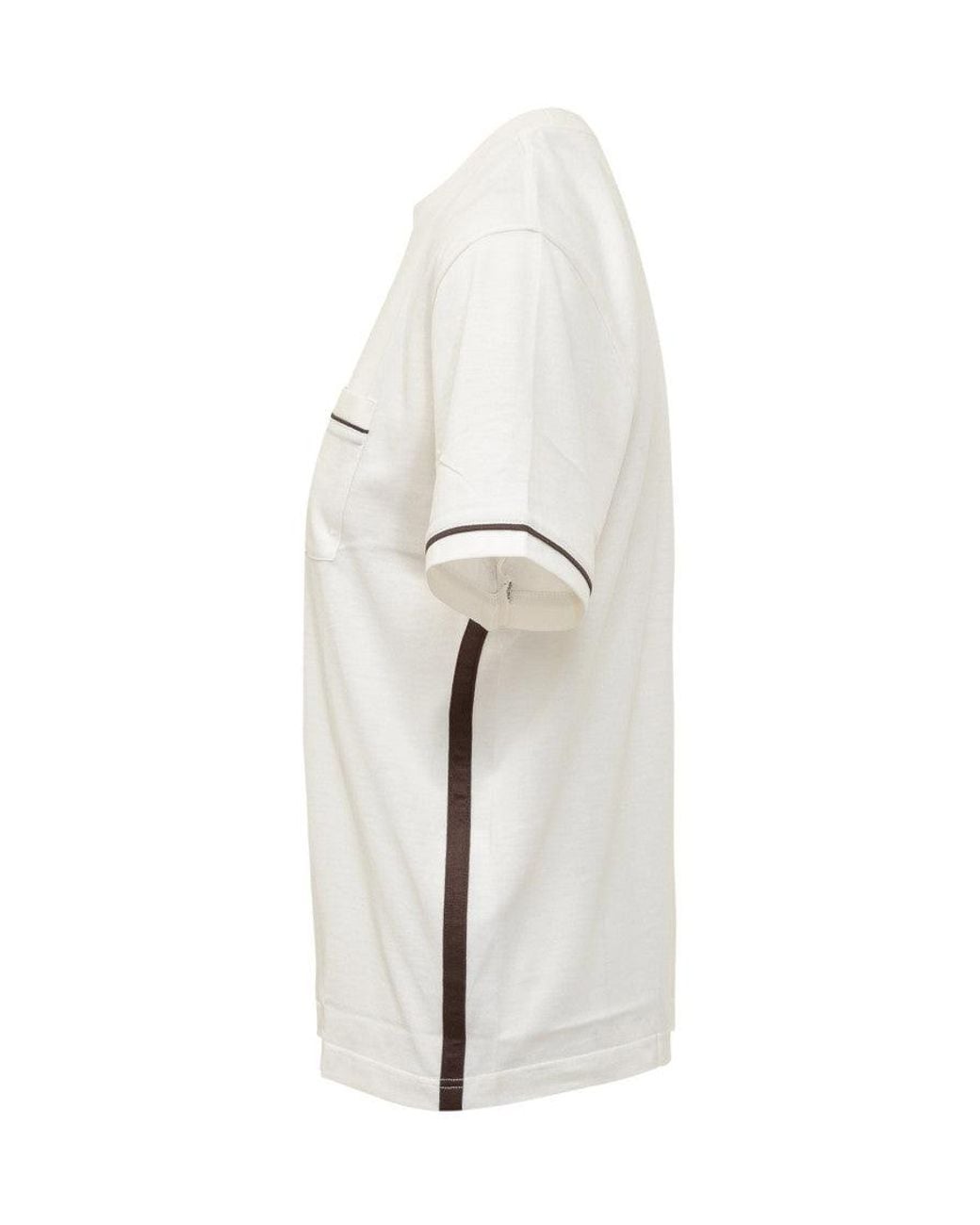 Ferragamo White Classic Short Sleeve T-Shirt With Pocket Detail