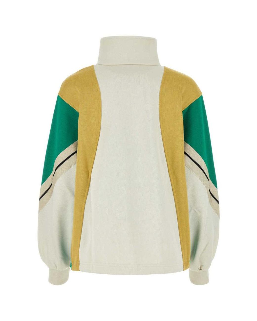 Palm Angels Green Color Block Zip Sweatshirt