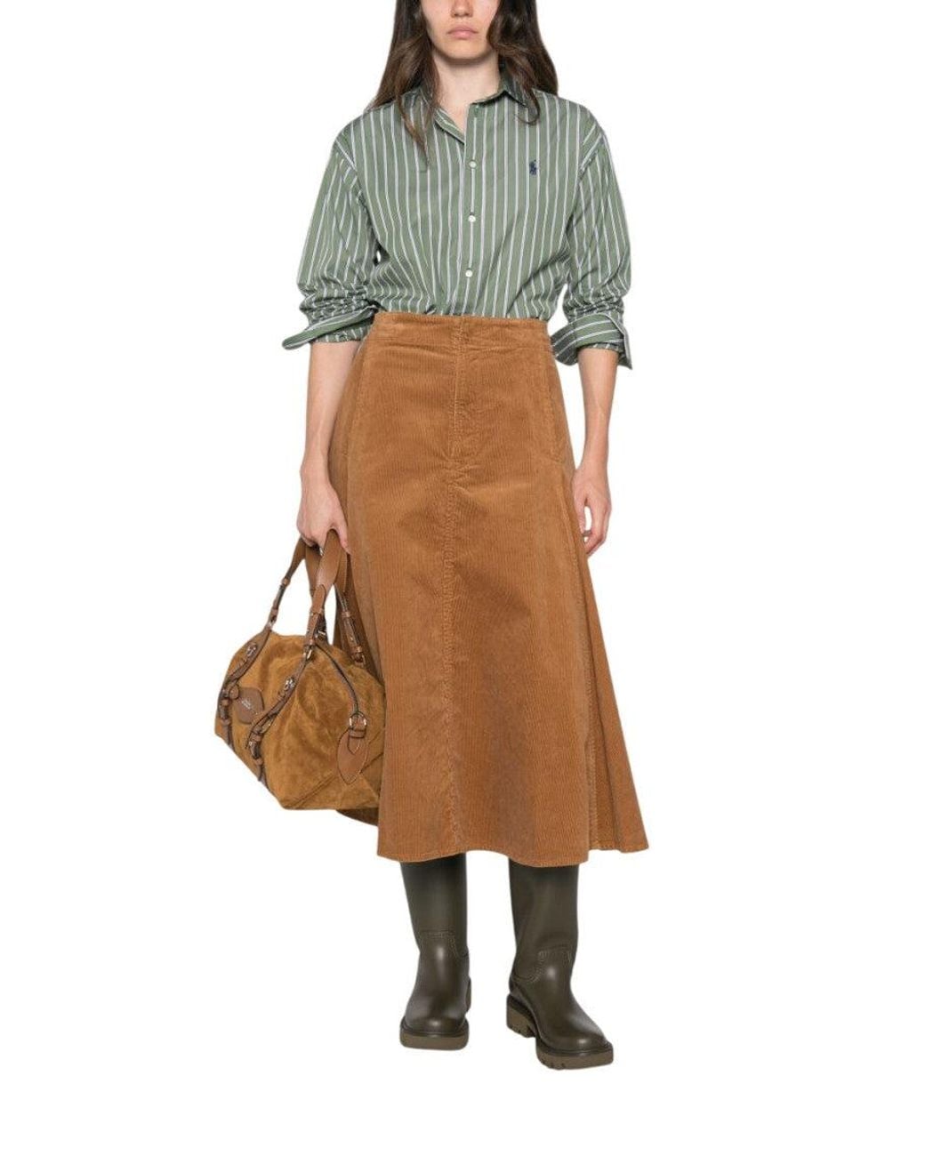 Polo Ralph Lauren Brown Calf Length Skirt