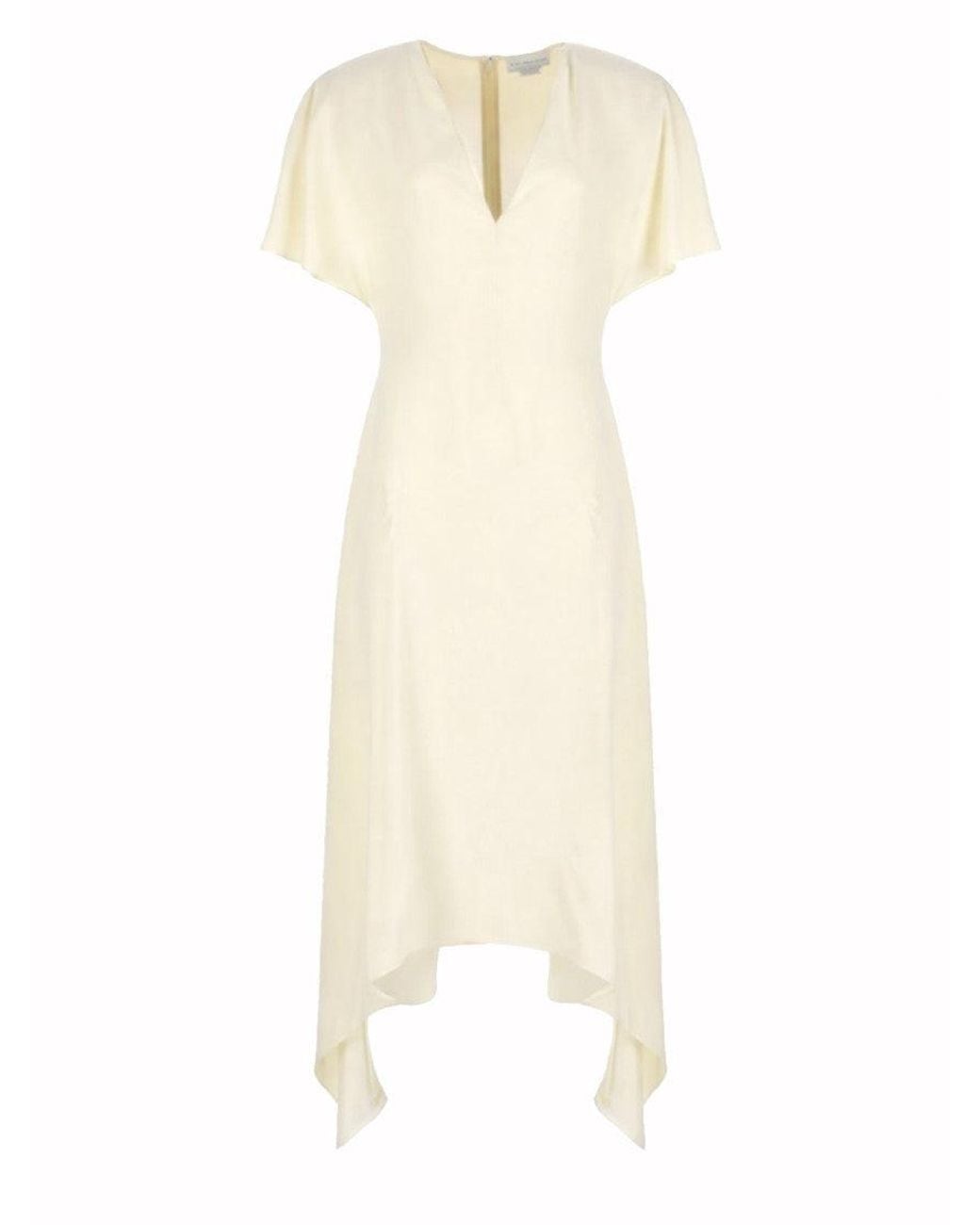 Stella McCartney White V Neck Midi Dress