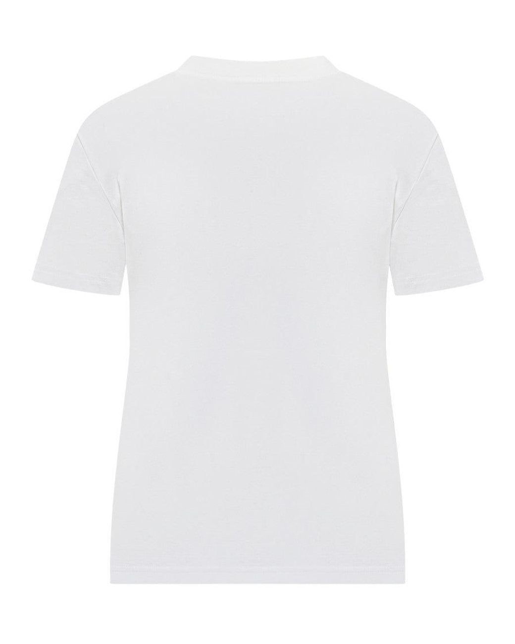 Lanvin White Logo Round Neck T-Shirt