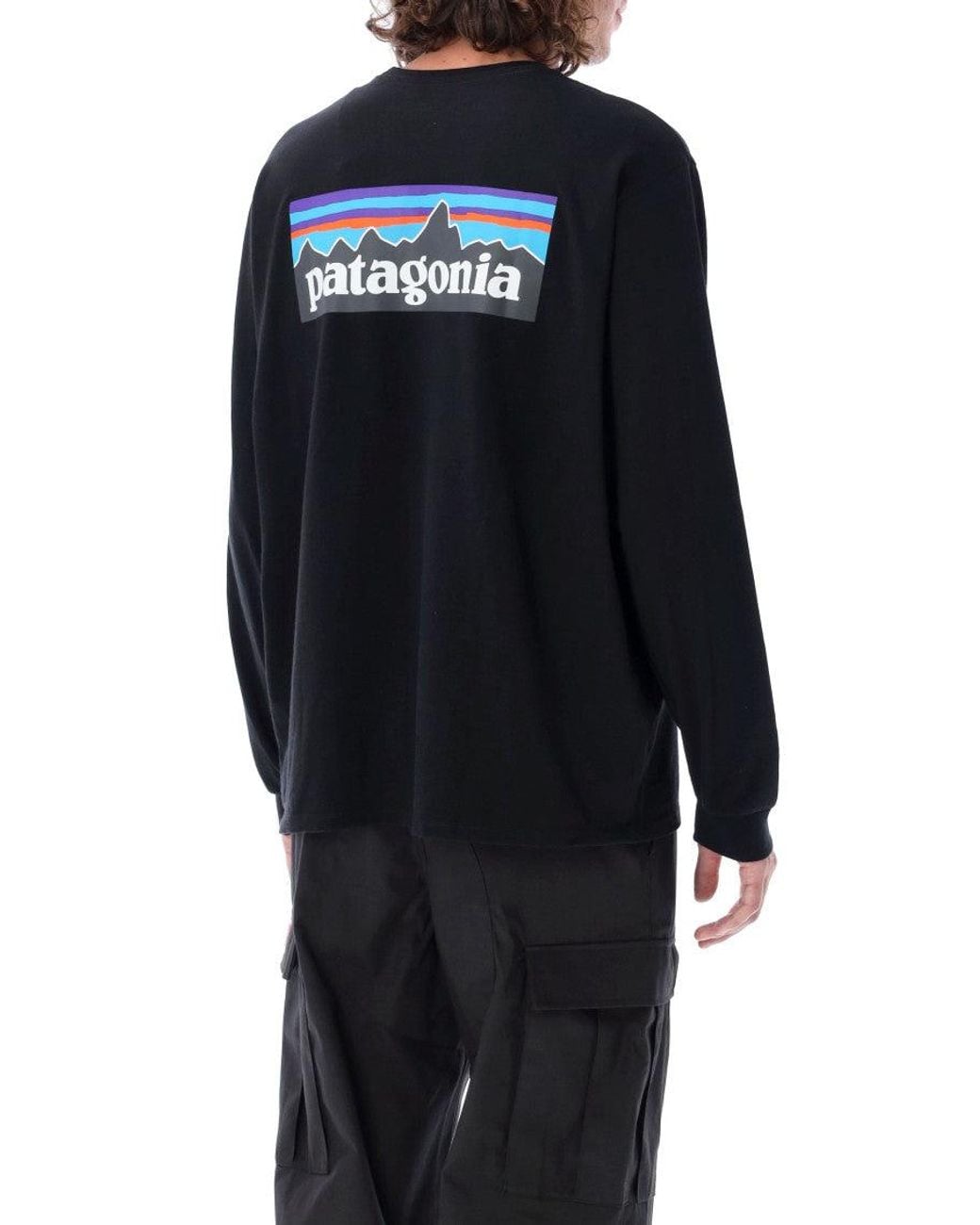 Patagonia Blue Embroidered Logo T-Shirt for men