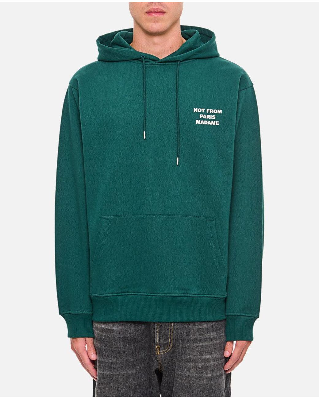 Drole de Monsieur Green Slogan Hoodie for men