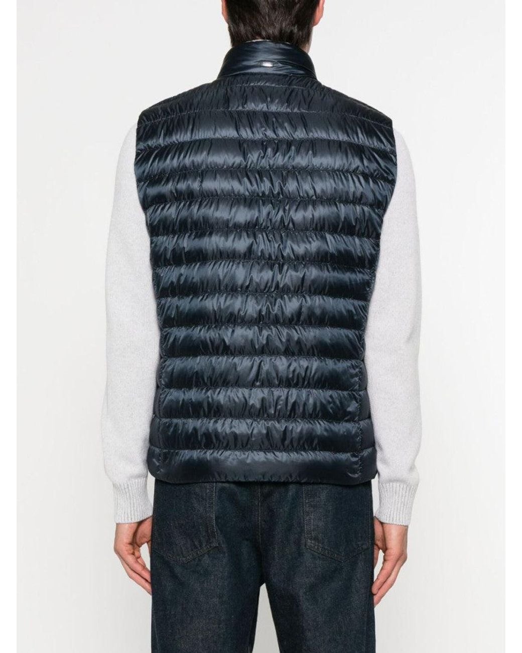 Herno Blue Nylon Vest for men