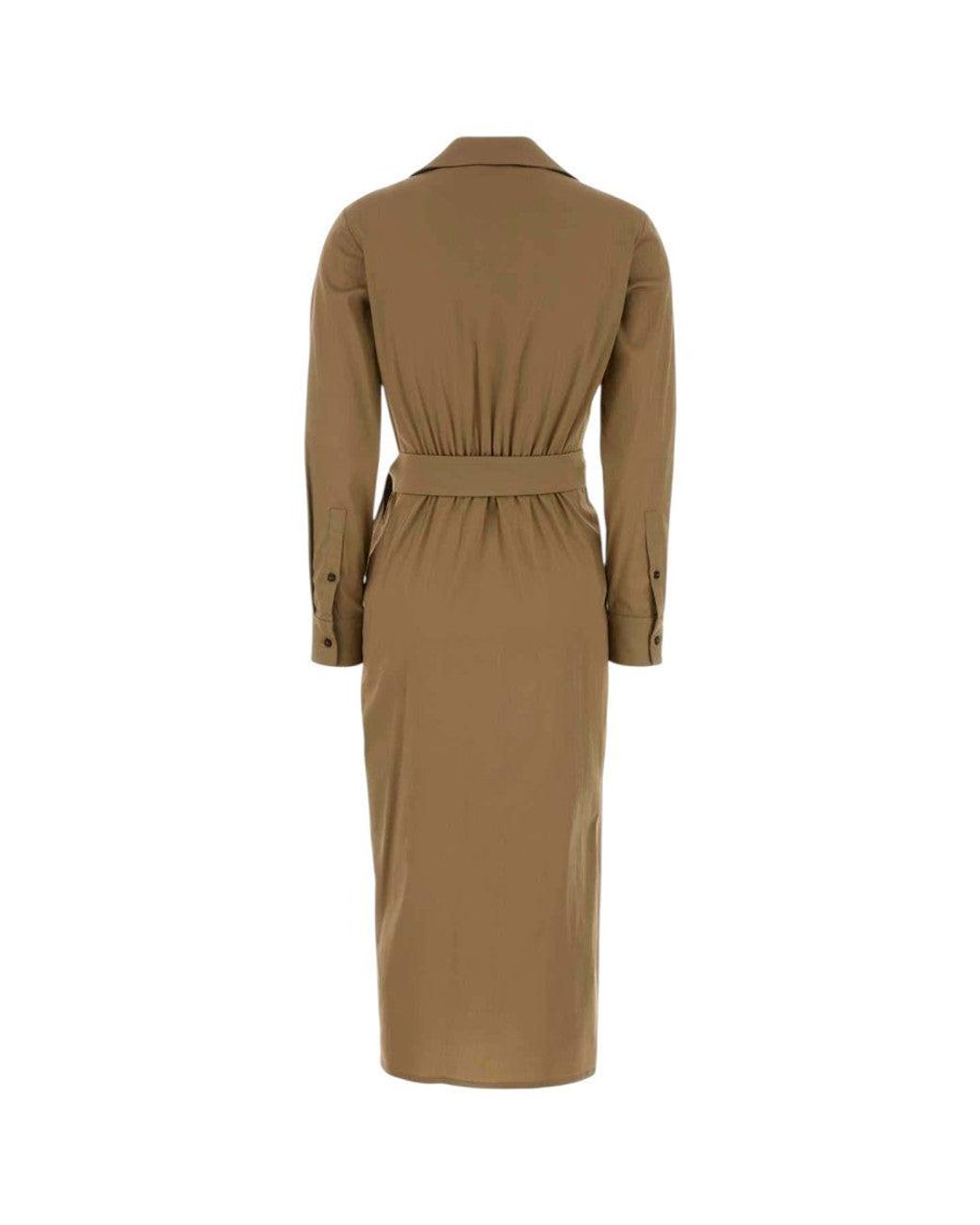 Max Mara Natural Shirt Collar Midi Dress