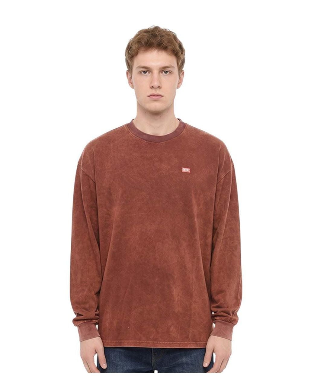DIESEL Red Full Sleeves T-Shirt for men