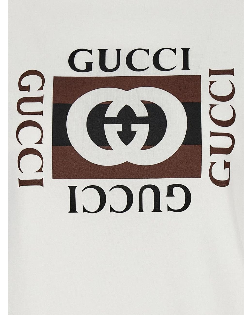 Gucci White Incrocio Gg' T-Shirt