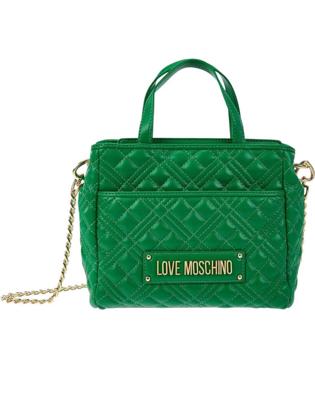 Love Moschino Green Logo Mini Satchel
