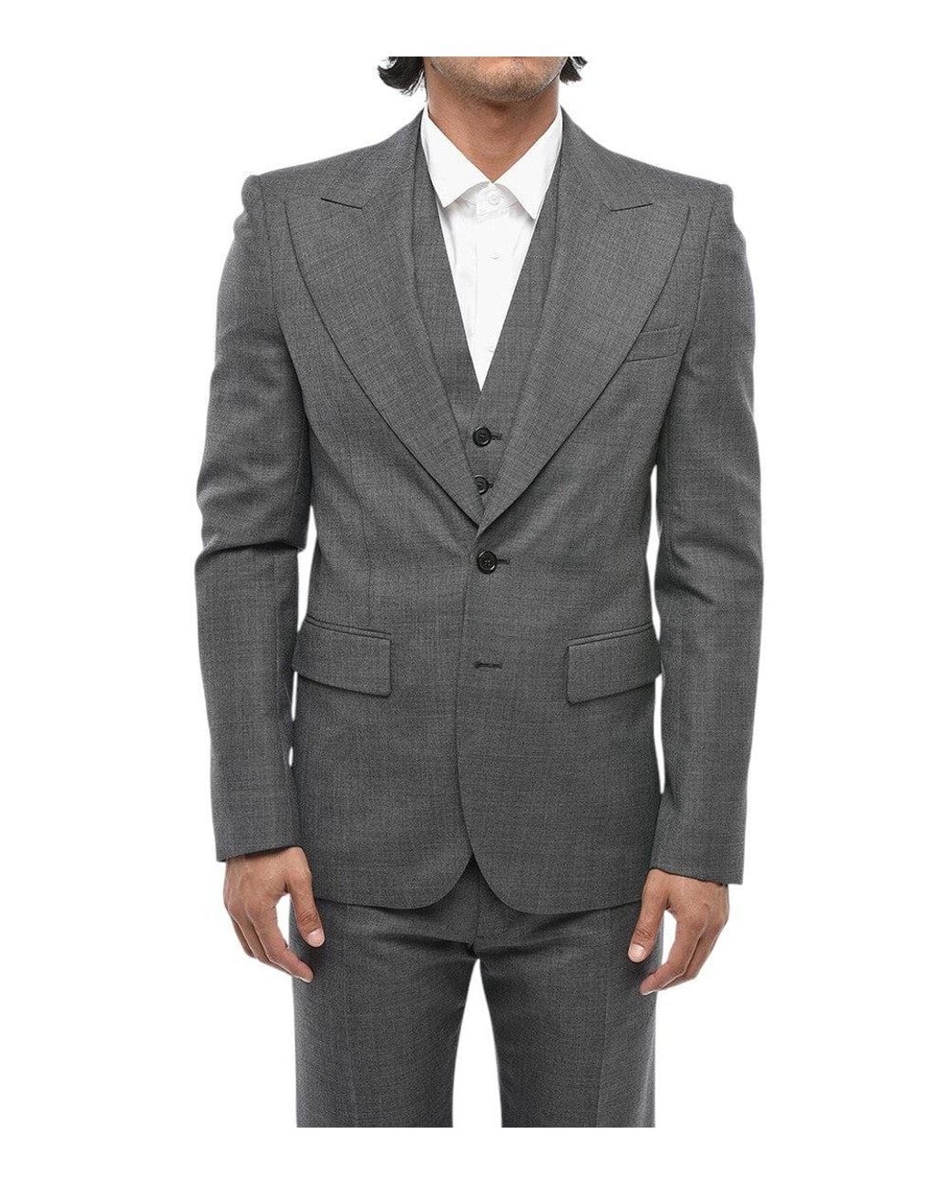 DSquared² Gray Peaked Lapel Suit for men