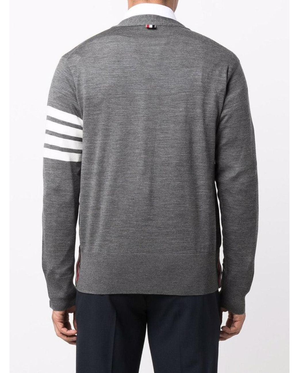 Thom Browne Gray Wool Cardigan for men