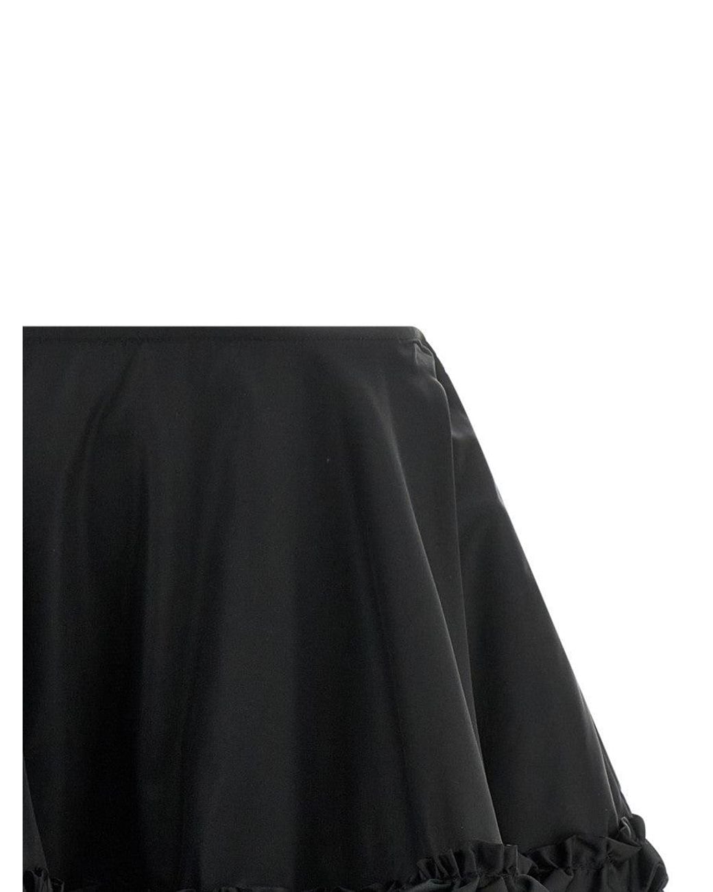 Ganni Black 'Duchesse Nylon Mini Frill' Skirt