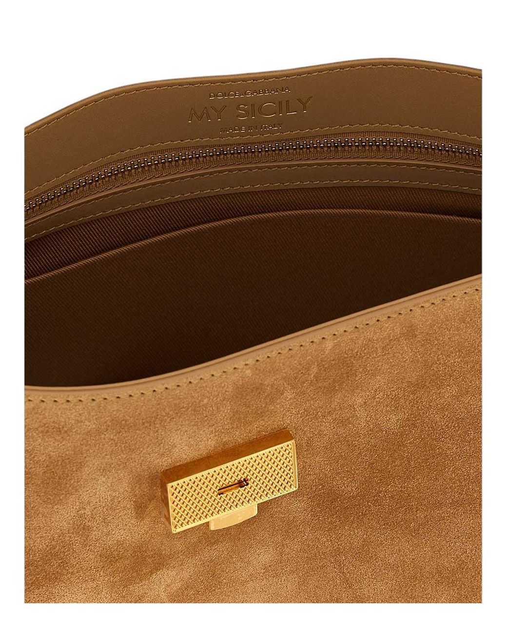 Dolce & Gabbana Brown My Sicily Medium Satchel