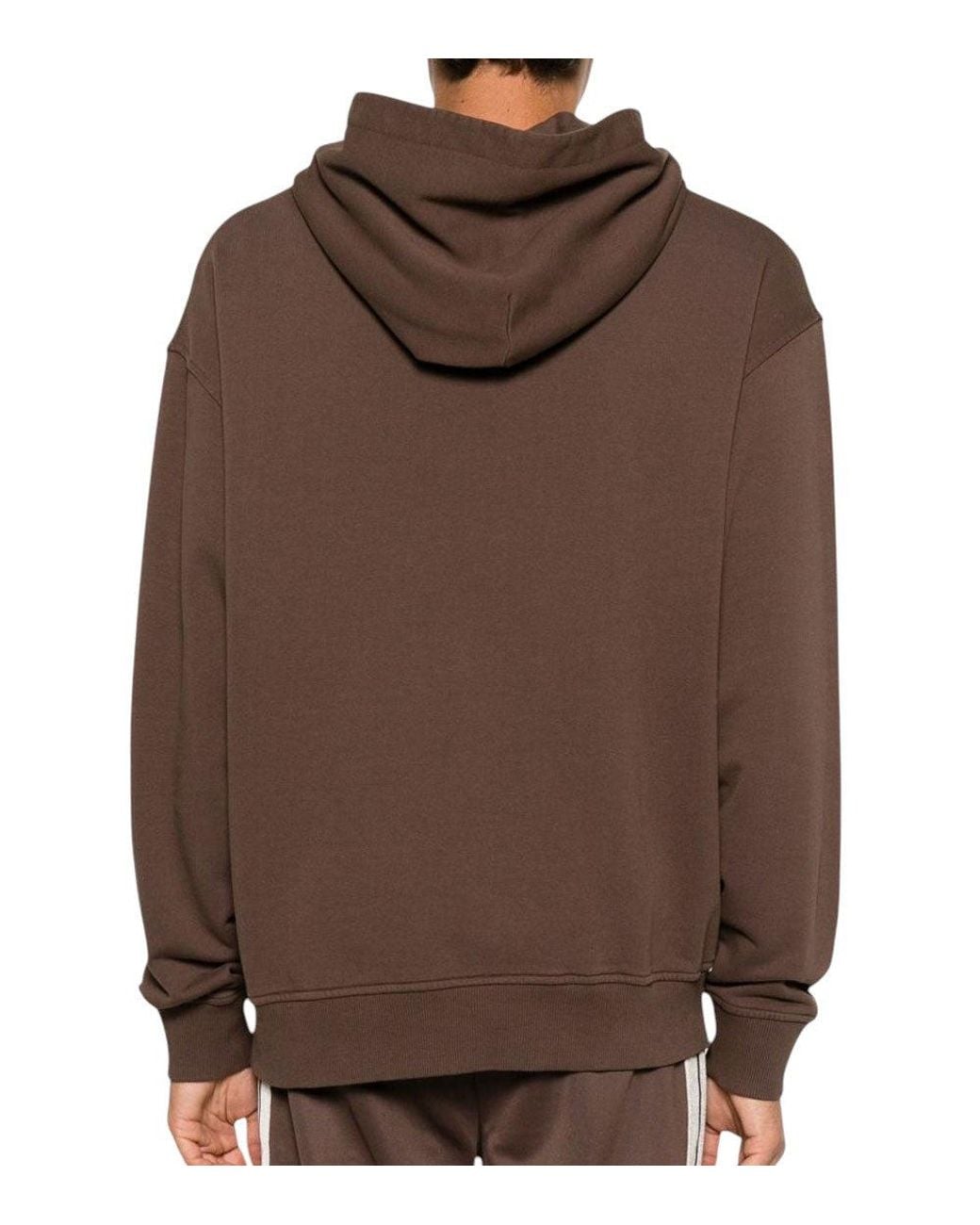 Palm Angels Brown Regular Logo Hoodie for men