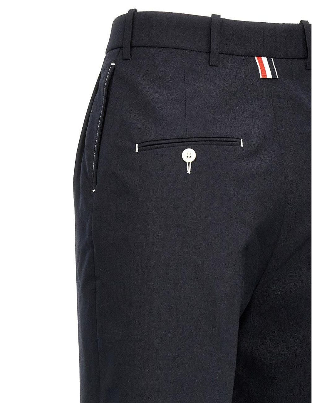 Thom Browne Blue High Waisted Double Pleat Trou