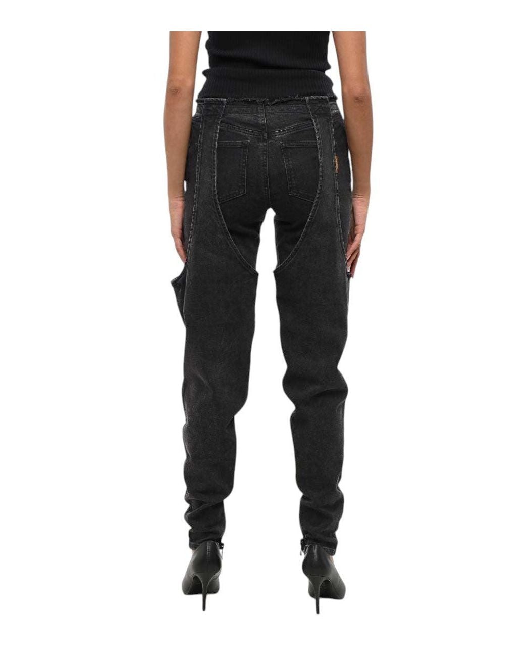 Balmain Black Straight High Rise Jeans