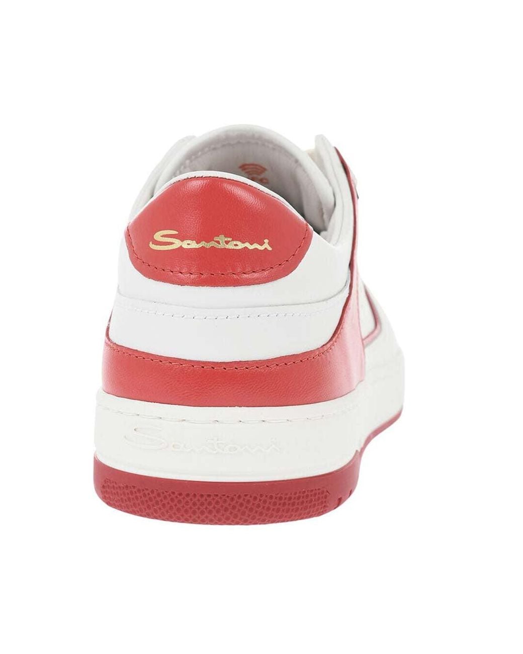 Santoni White Leather Sneakers for men