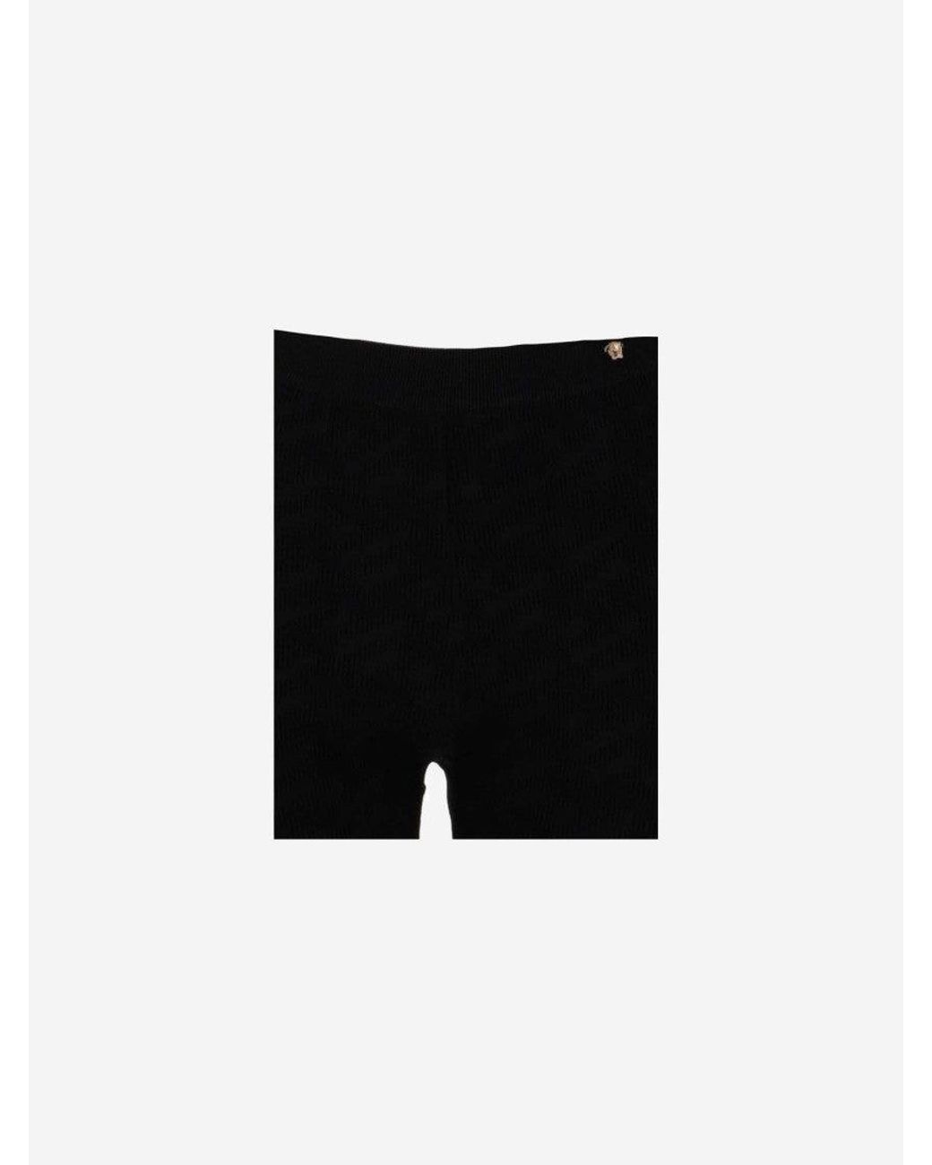Versace Black Medusa Flared Stretch Viscose Jersey Pants
