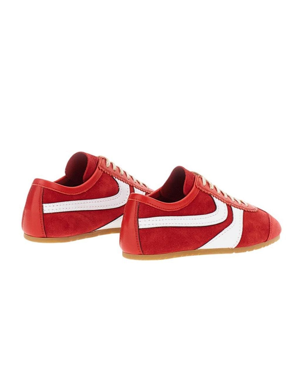 Dries Van Noten Red Lace Up Sneakers