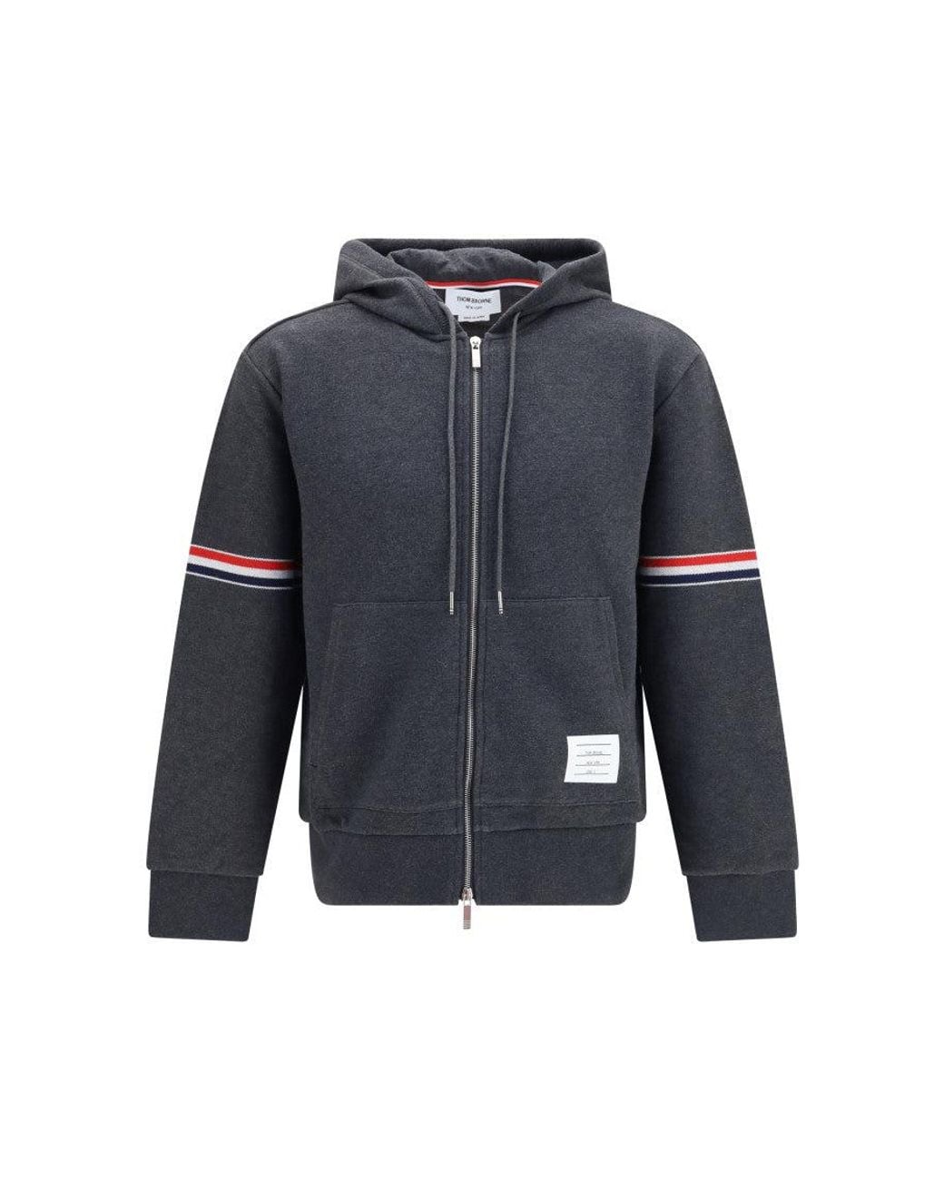 Thom Browne Blue Dark Stripes Hoodie for men