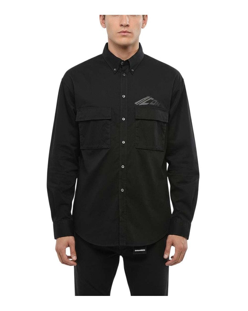 DSquared² Black Regular Logo Shirt for men