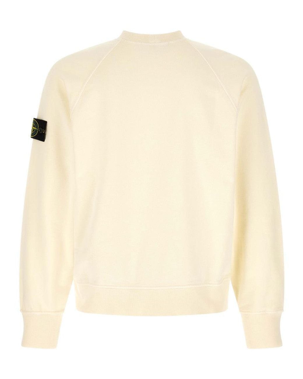 Stone Island Natural Off Crew Neck Sweatshirt for men