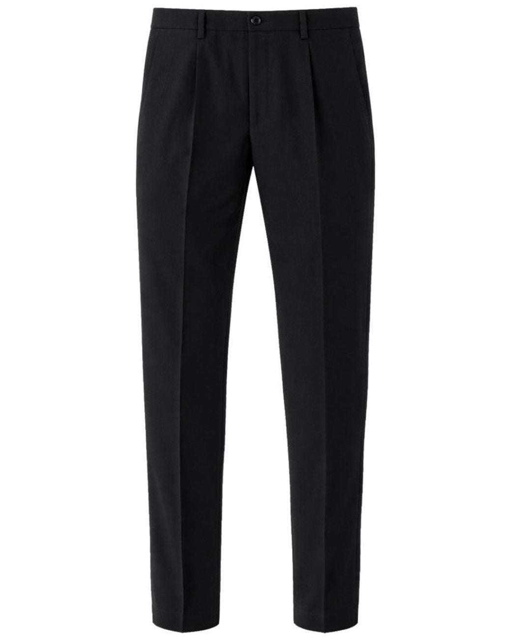 Dolce & Gabbana Black Straight Pleated Pants for men