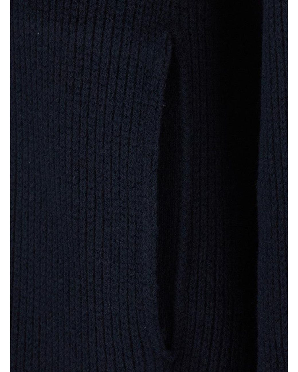 Emporio Armani Blue Corn Point V-Neck Tech Fabric Sweater For for men