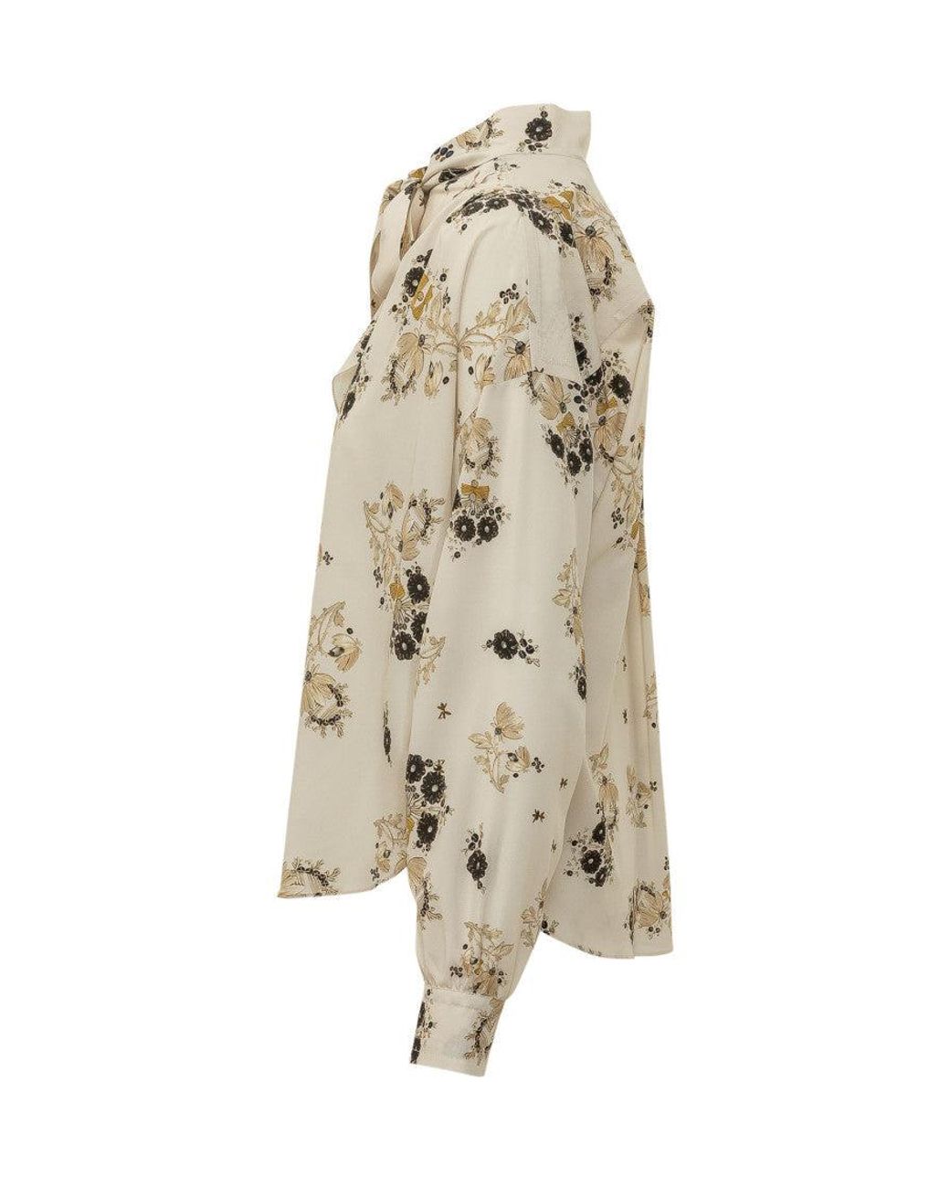 Isabel Marant White Floral Mock Collar Top