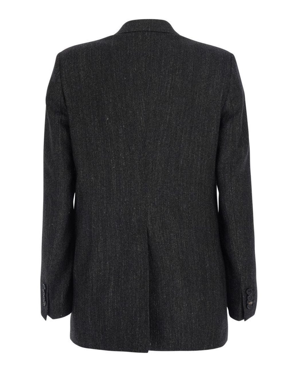 Tagliatore Black Dark Peaked Lapel Blazer