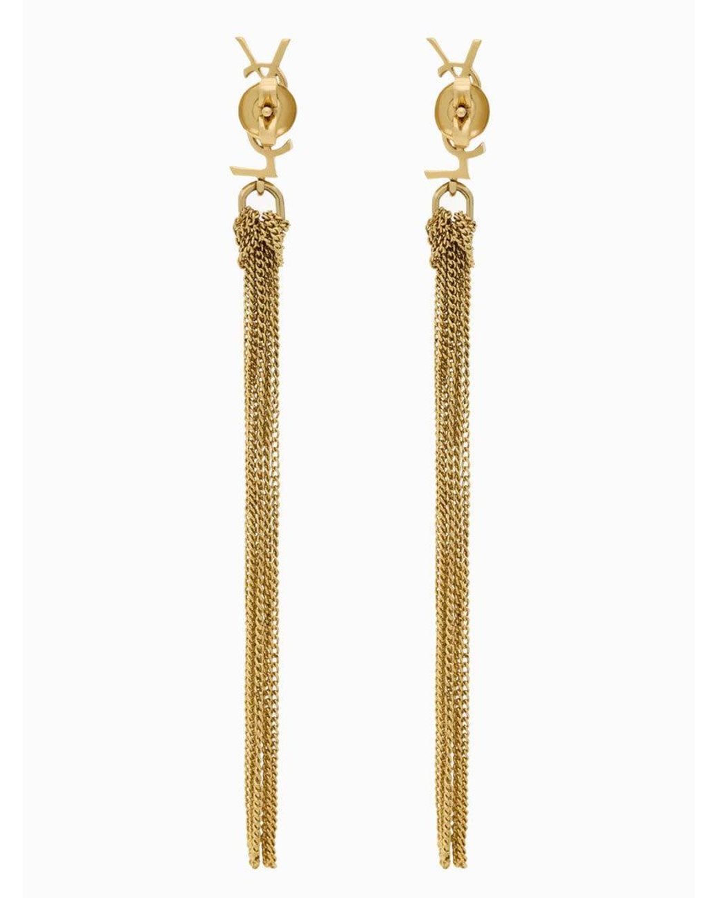 Saint Laurent White 'Cassandre' Earrings