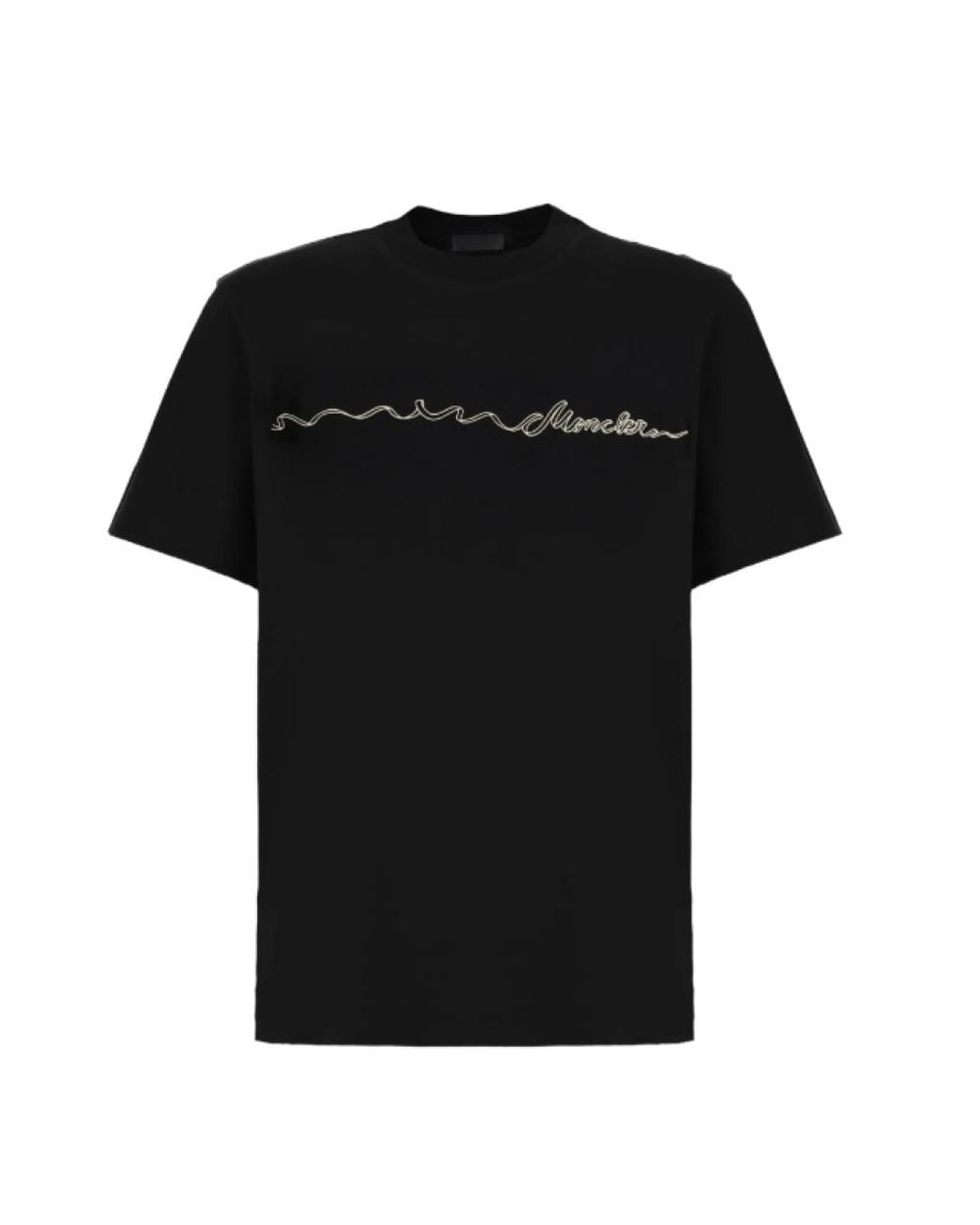 Moncler Black Crew Neck Logo T-Shirt