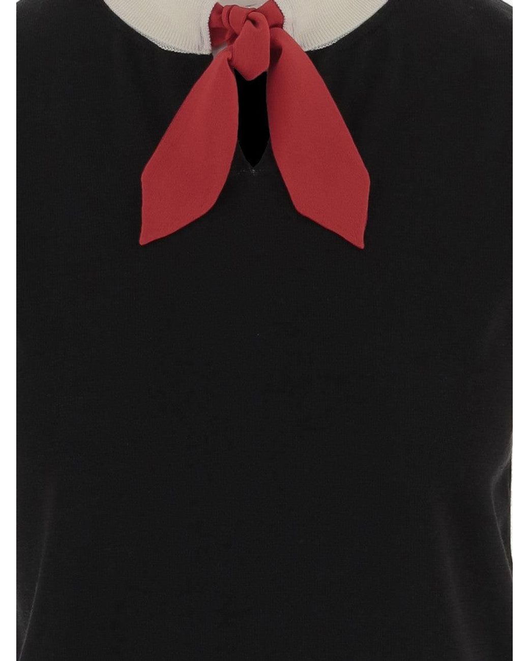 Valentino Black Solid Shirt Collar Top