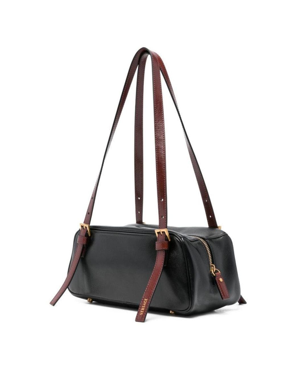 Versace Black Emblème Small Leather Shoulder Bag