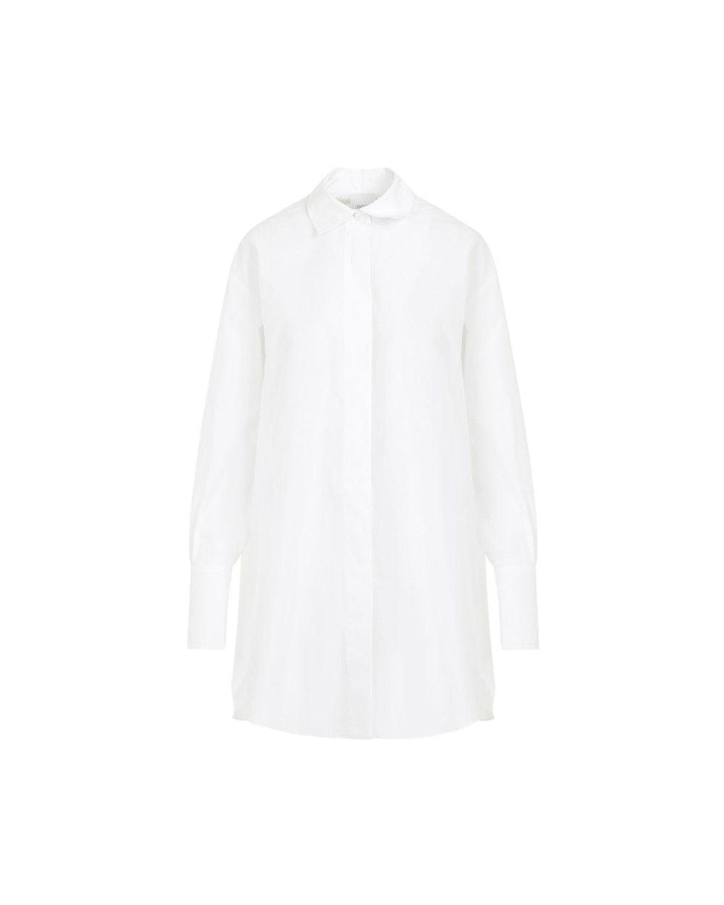 Patou White Cotton Mini Shirt Dress