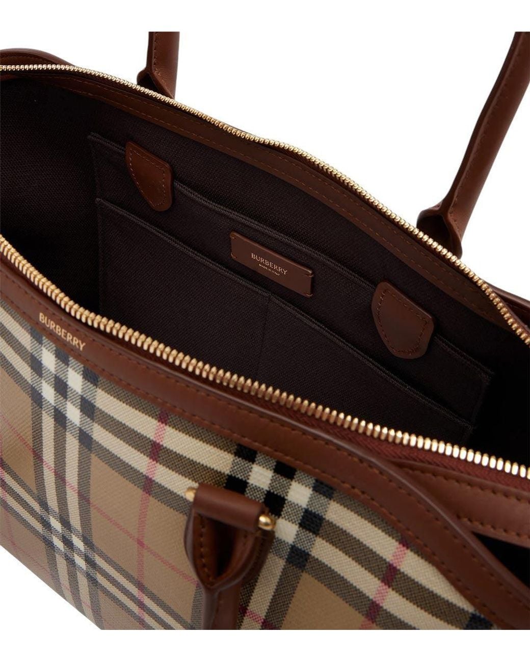 Burberry Metallic Check Small Tote