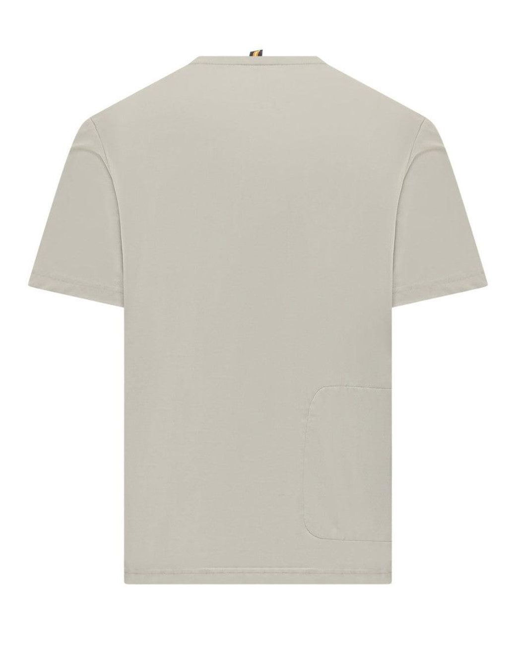 K-Way White Solid Crew Neck T-Shirt for men